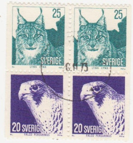 Скандинавія Скандинавия ^/--/^ Швеция 1973 г. № 823-824 гашеная сцепка ^_^^^ Швеція 1973 р. No 823-824 гашена зчіпка - фото фото фото