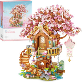 Конструктори Конструкторы ^/--/^ Лот № 15320 Міні-затискні блоки Finger Rock Cherry Blossom Tree House, 1149 штук, садовий будиночок, квіти бонсай, модель прикраси, креативний подарунок для дорослих, жінок, колекціонерів, молоді - фото фото фото