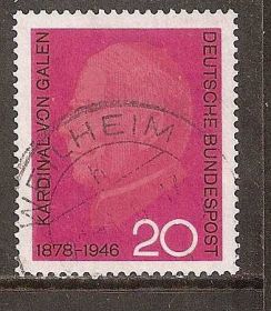 НДР, ФРН ГДР, ФРГ ^/--/^ ФРГ 1966  M.505 used 20 лет смерти кард.фон Галена ^_^^^ ФРН 1966 M.505 used 20 років смерті кард.фон Галена - фото фото фото