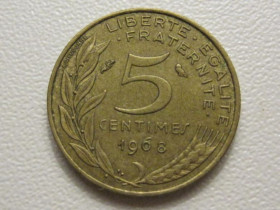 Франція Франция ^/--/^ Франция 5 сантимов 1968 года 38244 ^_^^^ Франція 5 сантимів 1968 року 38244 - фото фото фото