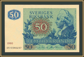 Скандинавія Скандинавия ^/--/^ Швеция 50 крон 1990 P-53  (53 /--/ d.5) UNC ^_^^^ Швеція 50 крон 1990 P-53 (53 /--/ d.5) UNC - фото фото фото