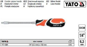 Викрутки Отвертки ^/--/^ Отвертка YATO Отвертка гнучкий стержень 1/4 l /--/ 150 мм YT-1381 ^_^^^ Викрутка гнучкий стрижень 1/4&amp;quot; l /--/ 150 мм YT-1381 - фото фото фото