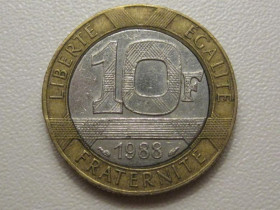 Франція Франция ^/--/^ Франция 10 франков 1988 года 37952 ^_^^^ Франція 10 франків 1988 37952 - фото фото фото