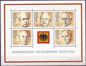 НДР, ФРН ГДР, ФРГ ^/--/^ ФРГ 1982 президенты Mi блок 18 MNH ^_^^^ ФРН 1982 президенти Mi блок 18 MNH - фото фото фото