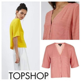 Блузки, сорочки Блузки, рубашки ^/--/^ Кроп топ на гудзиках topshop в смужку з кишенями укорочена сму... ^_^^^ Крап топ на гудзиках topshop в полоске с карманами укорочена сму... - фото фото фото