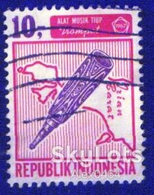 Індонезія Индонезия ^/--/^ Индонезия (1967) Музыкальные инструменты. Карта Западного Ириана ^_^^^ Індонезія (1967) Музичні інструменти. Карта Західного Іріана - фото фото фото