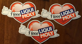 Наліпки, емблеми Наклейки, эмблемы ^/--/^ Наклейка I love LIQUI MOLY на автомобиль, размер 120 х 70 мм, оригинал ^_^^^ Наклейка I LIQUI MOLY на автомобіль, розмір 120 х 70 мм, оригінал - фото фото фото