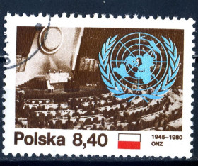 Історія та особистості История и личности ^/--/^ Польша. Годовщина ООН  (серия) 1980 г. ^_^^^ Польща. Річниця ООН (серія) 1980 - фото фото фото