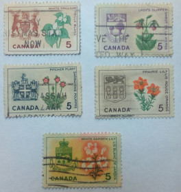 Північна Америка Северная Америка ^/--/^ Канада 1964 Гербы, цветы, гашеные ^_^^^ Канада 1964 Герби, квіти, гашені - фото фото фото