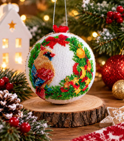 Інші новорічні іграшки Другие новогодние игрушки ^/--/^ Новорічна куля вишита на ялинку ^_^^^ Новогодний шар вышит на елку - фото фото фото