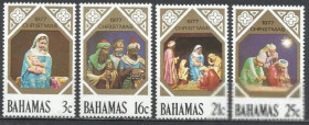 Острівні держави Островные государства ^/--/^ Багамы 1977 искусство фигурки Рождество 4 /--/ м. ^_^^^ Багами 1977 мистецтво фігурки Різдво 4 /--/ м. - фото фото фото