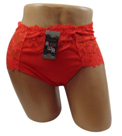 Труси Трусы ^/--/^ Трусики хлопковые с кружевом Biweier 9738 3 /--/ XL красные ^_^^^ Трусики бавовняні з мережевим Biweier 9738 3 /--/ XL червоні - фото фото фото