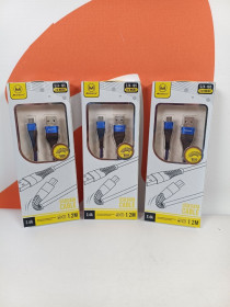 Кабелі Кабели ^/--/^ Лот № 15702 Набір з 3 шт USB-кабель Mimacro SJX-165  (Micro-USB) довжиною 1.2 метра та струмом до 2.4 /--/ А. - фото фото фото