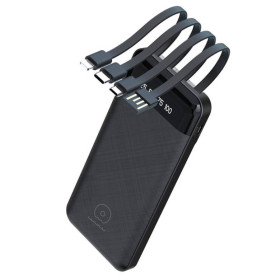 Зовнішні акумулятори (Power Bank) Внешние аккумуляторы (Power Bank) ^/--/^ Power bank WUW Y /--/ 130 10000 mAh з кабелями та дисплеєм повербанк Black ^_^^^ Power bank WUW Y /--/ 130 10000 mAh с кабелями и дисплеем Black - фото фото фото