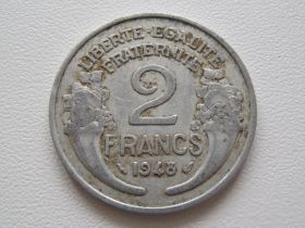 Франція Франция ^/--/^ Франция 2 франка 1948 года 21804 ^_^^^ Франція 2 франки 1948 21804 - фото фото фото