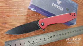Ножі, мультітули Ножи, мультитулы ^/--/^ TRIVISA Hummingbird-RG, 14 /--/ C /--/ 28 /--/ N Blackwash, G /--/ 10 Red, Flipper, Ceramic Ball Bearing, Outdoor, Tactical, EDC, Liner Lock - фото фото фото