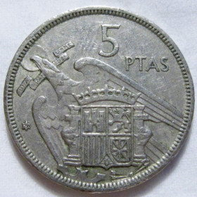 Іспанія Испания ^/--/^ Іспанія 5 песет 1957  (1972) року #6 /--/ П /--/ 1866 ^_^^^ Испания 5 песет 1957 (1972) года #6 /--/ П /--/ 1866 - фото фото фото