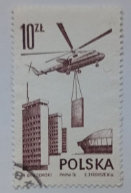 Польща Польша ^/--/^ Польша 1976 Вертолет, гашеная (I) ^_^^^ Польща 1976 Вертоліт, гашена (I) - фото фото фото