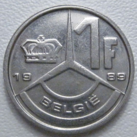 Бельгія Бельгия ^/--/^ Бельгія 1 франк 1989 року Belgie 42744 ^_^^^ Бельгия 1 франк 1989 года Belgie 42744 - фото фото фото