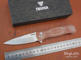 Ножі, мультітули Ножи, мультитулы ^/--/^ TRIVISA Dor-04 /--/ Br, 14 /--/ c /--/ 28 /--/ n Satin, Micarta Brown, Designer: Steve Cheng, Flipper, Ceramic Ball Bearing, Outdoor, Tactical, EDC, Button Lock ^_^^^ TRIVISA Dor-04 /--/ Br TY /--/ 09-OM-14 /--/ C, 14 /--/ c /--/ 28 /--/ n Satin, Micarta Orange, Designer: Steve Cheng, Flipper, Ceramic Ball Bearing, Outdoor, Tactical, EDC, Button Lock - фото фото фото