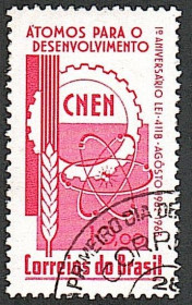 Південна Америка Южная Америка ^/--/^ Бразилия  (1963) Первая годовщина Национальной комиссии по атомной энергии ^_^^^ Бразилія (1963) Перша річниця Національної комісії з атомної енергії - фото фото фото