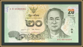 Таїланд Таиланд ^/--/^ Таиланд 20 бат 2013 P-118  (118 /--/ a.3) UNC ^_^^^ Таїланд 20 бат 2013 P-118 (118 /--/ a.3) UNC - фото фото фото