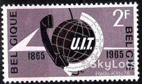 Бенілюкс Бенилюкс ^/--/^ Бельгия 1965 100 лет МСЭ Mi 1390 MNH ^_^^^ Бельгія 1965 100 років МСЕ Mi 1390 MNH - фото фото фото