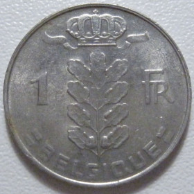 Бельгія Бельгия ^/--/^ Бельгія 1 франк 1977 року Belgique 42693 ^_^^^ Бельгия 1 франк 1977 года Belgique 42693 - фото фото фото