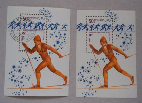Спорт Спорт ^/--/^ СССР 1980 г - блок Лыжные гонки,  (гашеный+негашеный) ^_^^^ СРСР 1980 - блок Лижні гонки, (гашений + негашений) - фото фото фото