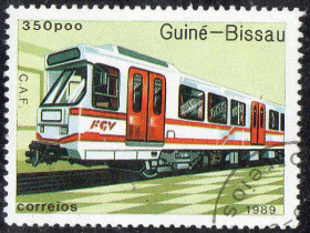 Гвінея-Бісау Гвинея-Бисау ^/--/^ Гвінея Бісау 1989 - Залізничний транспорт  (Г) ^_^^^ Гвинея Бисау 1989 - Железнодорожный транспорт (Г) - фото фото фото