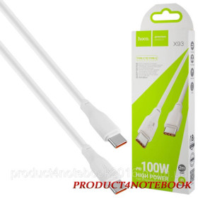 Кабелі Кабели ^/--/^ Кабель HOCO X /--/ 93 Type-C to Type-C 100 /--/ W, 2 /--/ m, TPE, TPE connectors, White (6931474790729) - фото фото фото