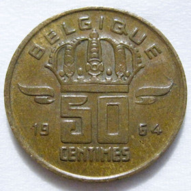 Бельгія Бельгия ^/--/^ Бельгія 50 сантимів 1964 року BELGIQUE #6 /--/ П /--/ 1579 ^_^^^ Бельгия 50 сантимов 1964 года BELGIQUE #6 /--/ П /--/ 1579 - фото фото фото