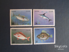 Фауна Фауна ^/--/^ 4 марки повна серія Алжир 1989 морська фауна риби MNH КЦ 6 $ ^_^^^ 4 марки полная серия Алжир 1989 морская фауна рыбы MNH КЦ 6 $ - фото фото фото