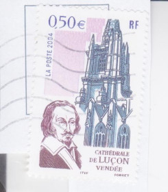 Франція Франция ^/--/^ Франция 2004 КАФЕДРАЛЬНЫЙ СОБОР LUCON VENDEE АРХИТЕКТУРА ТУРИЗМ ГЕРЦОГ РИШЕЛЬЕ ТРАДИЦИИ Mi.3861 гашёная ^_^^^ Франція 2004 КАФЕДРАЛЬНИЙ СОБІР LUCON VENDEE АРХІТЕКТУРА ТУРИЗМ ГЕРЦОГ РІШЕ ТРАДИЦІЇ Mi.3861 гашена - фото фото фото