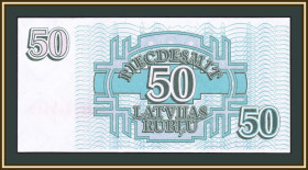 Балтійські країни Балтийские страны ^/--/^ Латвия 50 рублей 1992 P-40  (40 /--/ a) UNC- ^_^^^ Латвія 50 рублів 1992 P-40 (40 /--/ a) UNC- - фото фото фото