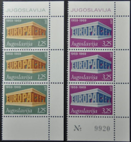 Інше Другое ^/--/^ Югославия Европа СЕПТ 1969 серия в сцепках ^_^^^ Югославія Європа СЕПТ 1969 серія в зчепках - фото фото фото