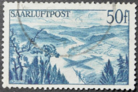 Інше Другое ^/--/^ Германия Саар Авиапочта Michel № 253 1948 ^_^^^ Німеччина Саар Авіапошта Michel No 253 1948 - фото фото фото