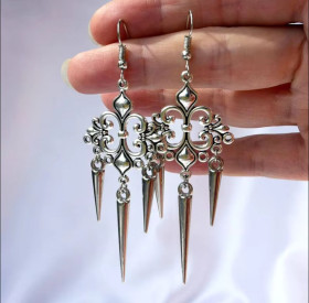 Сережки Серьги ^/--/^ серебристые серьги ^_^^^ Сріблясті сережки кафи комплект 5 шт. - фото фото фото