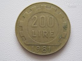 Італія і Ватикан Италия и Ватикан ^/--/^ Италия 200 лир 1981 года #20888 ^_^^^ Італія 200 лір 1981 року #20888 - фото фото фото