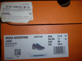 Чоботи, черевики Сапоги, ботинки ^/--/^ Мужские полуботинки Merrell MOAB ADVENTURE LACE BLACK/BLUE NOIR/BLEU 46 размер 29.5 /--/ см ^_^^^ Чоловічі півботинки Merrell MOAB ADVENTURE LACE BLACK/BLUE NOIR/BLEU 46 розмір 29.5 /--/ см - фото фото фото