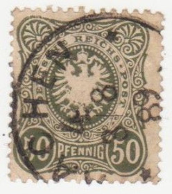 Німецька імперія (-) Германская империя (-) ^/--/^ Германия    ( империя) 1879 г. №  44 гашеная ^_^^^ Німеччина (Імперія) 1879 р. No 44 гашена - фото фото фото