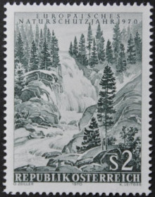 Інше Другое ^/--/^ Австрия Европейский год охраны природы Водопад 1970 ^_^^^ Австрія Європейський рік охорони природи Водоспад 1970 - фото фото фото