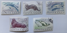 СРСР - СССР - ^/--/^ СССР 1971 Млекопитающие морей и океанов, гашеные ^_^^^ СРСР 1971 Ссавці морів і океанів, гашені - фото фото фото