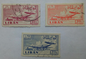 Ліван Ливан ^/--/^ Ливан 1958-1959 Авиапочта, самолеты, гашеные  (редкие) ^_^^^ Ліван 1958-1959 Авіапошта, літаки, гашені (рідкі) - фото фото фото