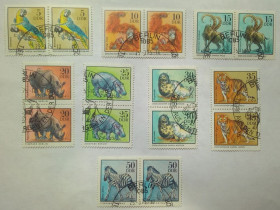 НДР, ФРН ГДР, ФРГ ^/--/^ ГДР 1975 Животные зоопарка, фауна, сцепки, гашеные  (КЦ=7 евро) ^_^^^ НДР 1975 Тварини зоопарку, фауна, зчеплення, гашені (КЦ = 7 євро) - фото фото фото