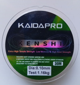 Ліски, шнури, повідці Лески, шнуры, поводки ^/--/^ Леска KENSHI Kaidapro 0,10 мм, 30 м  (новая) ^_^^^ Ліска KENSHI Kaidapro 0,10 мм, 30 м (нова) - фото фото фото