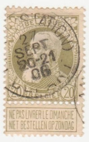 Бенілюкс Бенилюкс ^/--/^ Бельгия 1905  г. № 72 гашеная ^_^^^ Бельгія 1905 р. No 72 гашена - фото фото фото