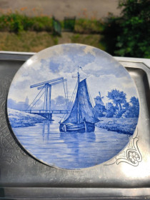 Інше Другое ^/--/^ * Настенная тарелка Голландия Societe Ceramique Maastricht Hollandia Flow Blue and White ^_^^^ Біжутерія оптом різна оптом. браслети... 6 шт - фото фото фото