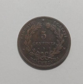 Інше Другое ^/--/^ Франция. 5 сантимов. 1872. ^_^^^ Франція. 5 сантимів. 1872. - фото фото фото