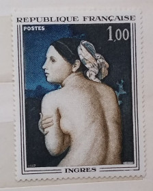 Мистецтво Искусство ^/--/^ Франция 1967 г - Доминик Энгр  (1780-1867) «Купальщица», негаш ^_^^^ Франція 1967 Домінік Енгр (1780-1867) «Купальниця», негаш - фото фото фото